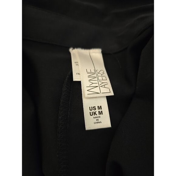 Women's Wynne Layers Black Relaxed Flowly Button Shirt Layering Top Jacket M - Picture 5 of 6